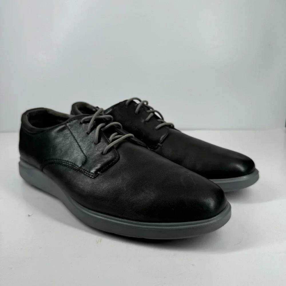 Cole Haan Grand Plus Essex Men's US 12M Magnet Grey Leather Wedge Oxford C28730
